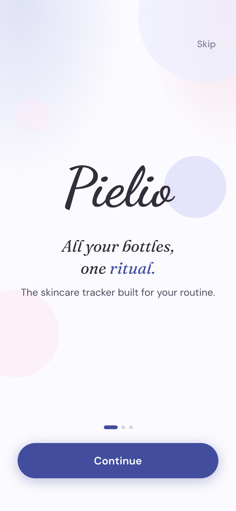 Pielio onboarding — welcome slide